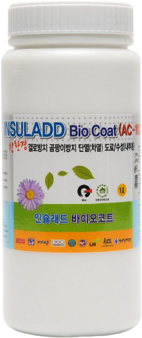 SIENG 인슐래드 바이오코트(AC-100) 결로방지 단열페인트 1L / 내부용 백색, 단일, 1개