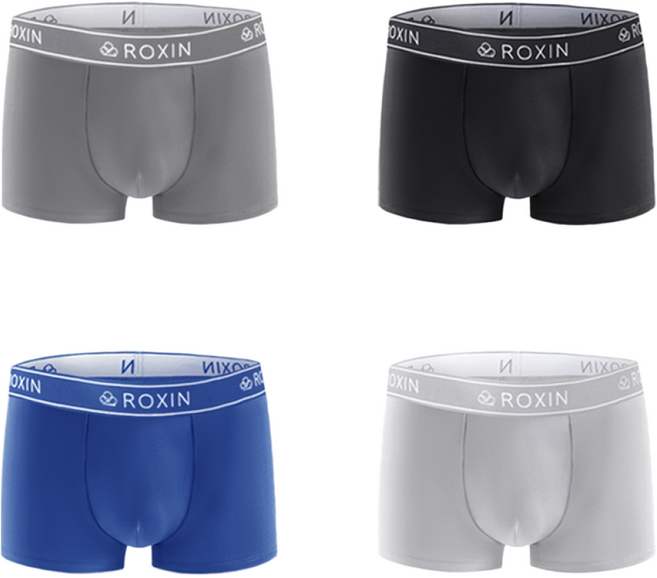 록신 남성팬티 기능성 드로즈 스판 사각 남성 속옷 클래식 시리즈 4종세트