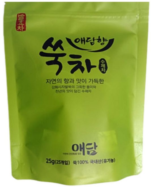 무농약 쑥차 25티백 강화약쑥 발효쑥차 약쑥차 원재료 유기농 강화약쑥, 25g, 1개, 25개입