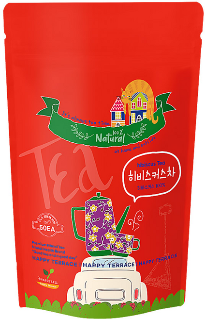 50티백 히비스커스차 삼각티백 허브차, 50g, 1개, 50개입