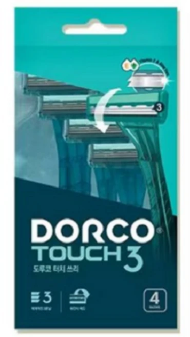 도루코 터치3 휴대용면도기4PX3개 3중날 일회용면도기, 3개, 4개입 - 쿠팡