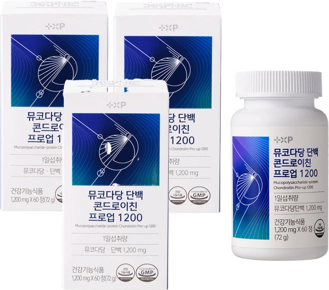 [건강기원] 무릎과 손목 등 관절 건강 관리가 필요한 분 뮤코타당 콘드로이친 프로업 1200, 3개, 60정 - 쿠팡