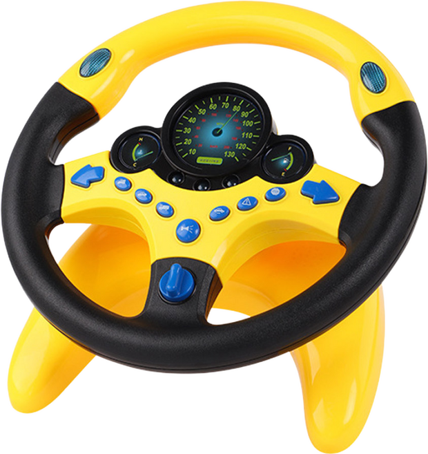 유아용 자동차 운전놀이 장난감핸들 [KC인증], 옐로우, 1개, 부착형 핸들장난감_옐로우