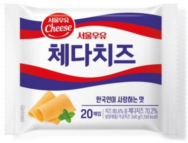 서울우유 체다슬라이스치즈, 6개, 360g