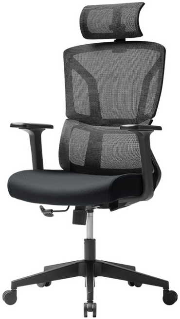 듀오백 T-ZERO 메쉬 사무용 컴퓨터 책상 의자, 블랙