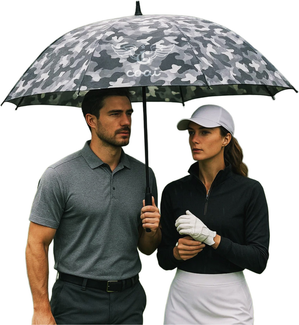 코아이골프 대형 카모 밀리터리 튼튼한 방풍 80 UV차단 자동 골프장우산, 그레이, 1개