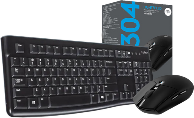 로지텍 K120 NEW 유선 키보드+ G304 무선 마우스 정품 박스 키보드세트, K120 유선+G304 무선 블랙, 마우스 블랙, 일반형
