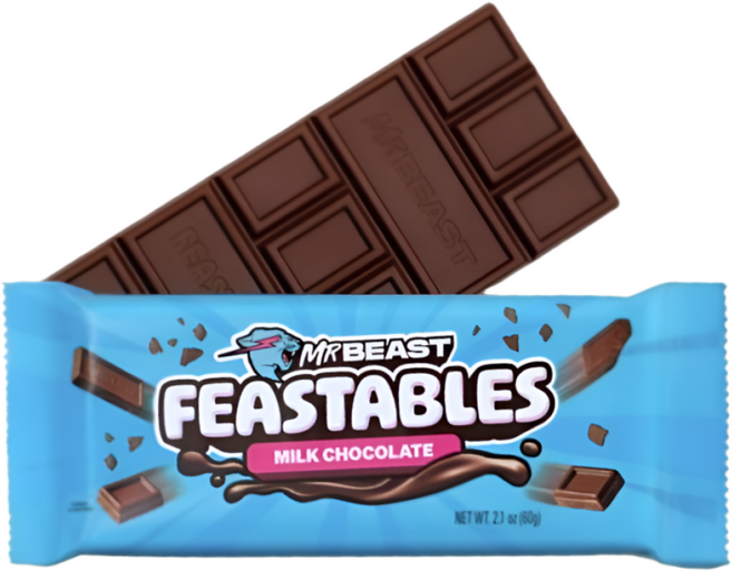 미스터비스트 피스터블 10개 & 피스터블 키링 증정, 60g, 밀크초콜릿