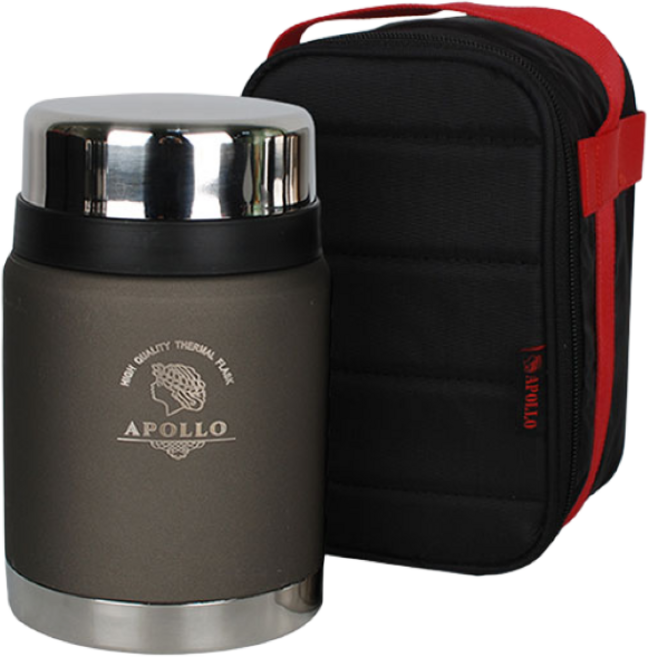 APOLLO 신제품 아폴로죽통(APL-650) 보온밥통 보온도시락 보온죽통 보온통, (APL-650)카키그레이