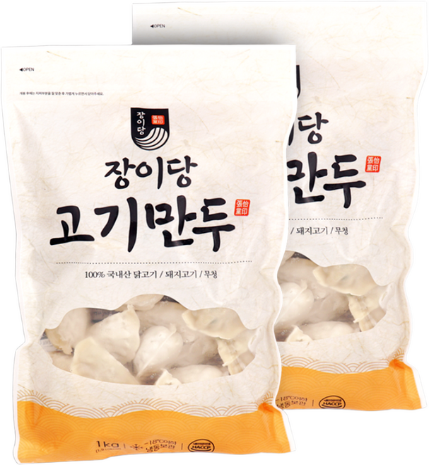 장이당 국내산 육즙 팡팡 고기만두, 1kg, 2개