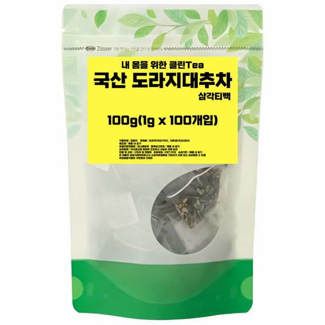 비니플랑센 내 몸을 위한 클린Tea 도라지대추차 삼각티백, 1g, 1개, 100개입