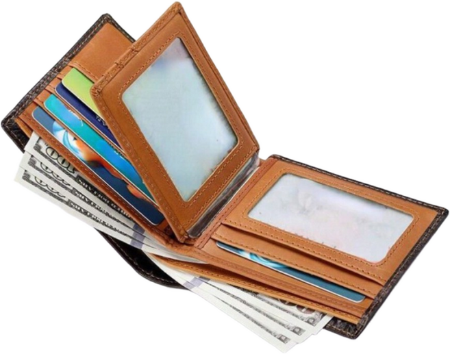 그라데이션 컬러 남성 지갑 남성용 지갑 천연 가죽 신용카드 지갑 남성용 이중 접이식 지갑