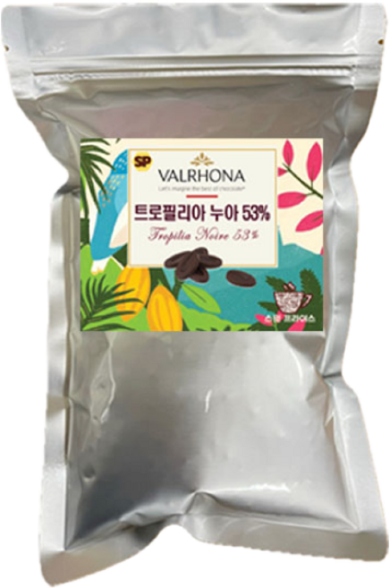 [프랑스산]발로나 다크초콜릿 트로필리아 누아 카카오53 프랑스커버처 tropilia noire, 1개, 500g