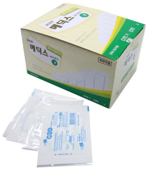 큐앤큐 메딕스밴드 5호 10cmx20cm 50매 드레싱 붕대 반창고 거즈밴드, 1개