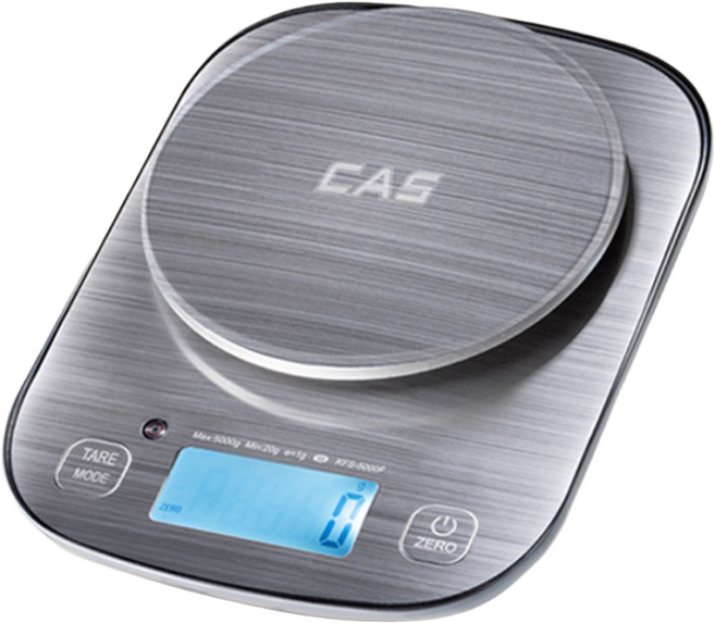 CAS 디지털 주방저울 5kg 요리 베이킹 1g정밀계량, 5000F, 실버그레이