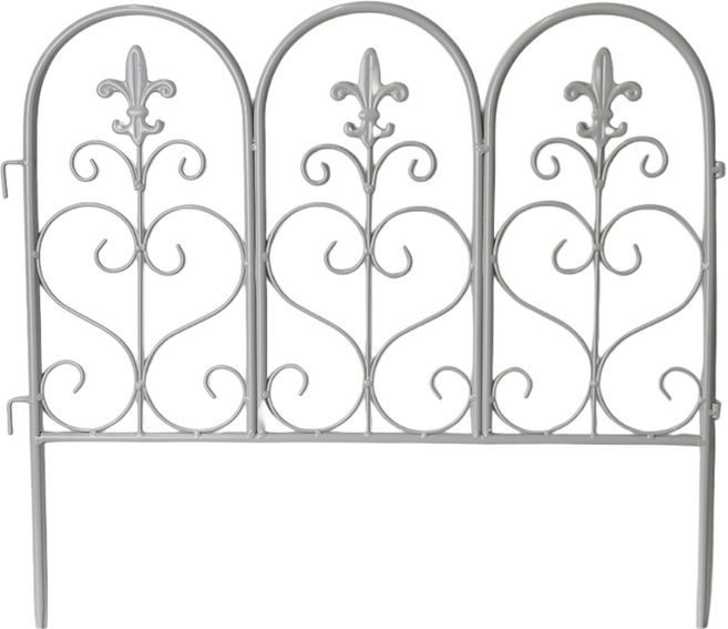 가든인 정원 펜스 3개입 가든 펜스 철제 울타리 유럽풍 빈티지, 화이트(3개입)