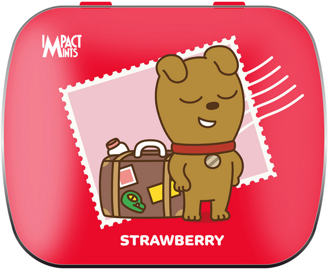 임팩트 민트 카카오프렌즈 캔디 딸기 무설탕 사탕, 1개, 15g