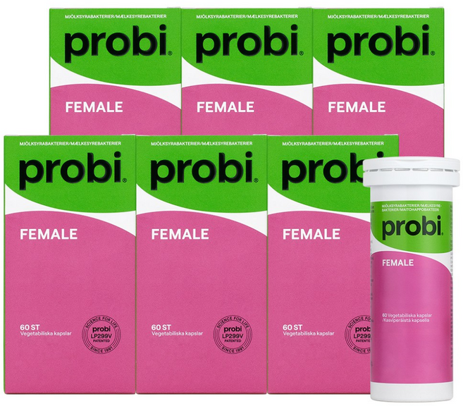 스웨덴 철분 유산균 프로비마게 피메일 60일분 / 100억 LP299V 유산균 엽산, 6개, 60정