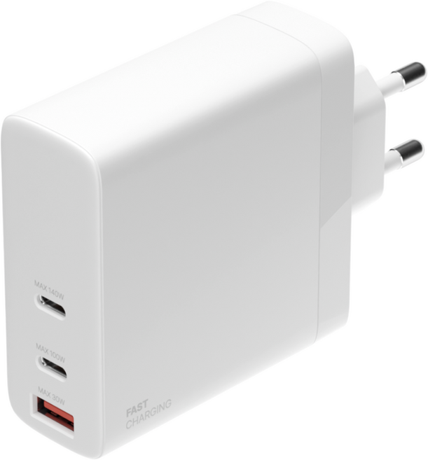 솔루엠 140W 초고속 충전기 어댑터 멀티 3포트 C타입 A타입, 1개, 화이트