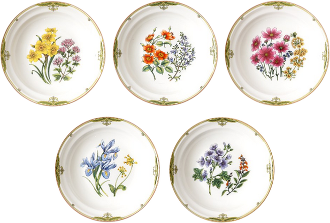 로얄에식스 버킹엄가든 도자기 식기세트 24종 신혼식기 결혼 집들이선물 그릇세트 공기 대접 접시, 버킹엄가든 원형접시 15cm(6쿠프) 5P