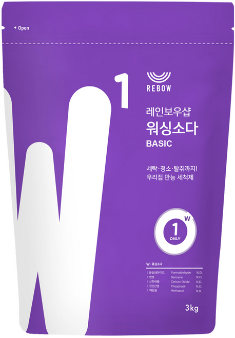 레인보우샵 워싱소다 베이직 3kg, 1개