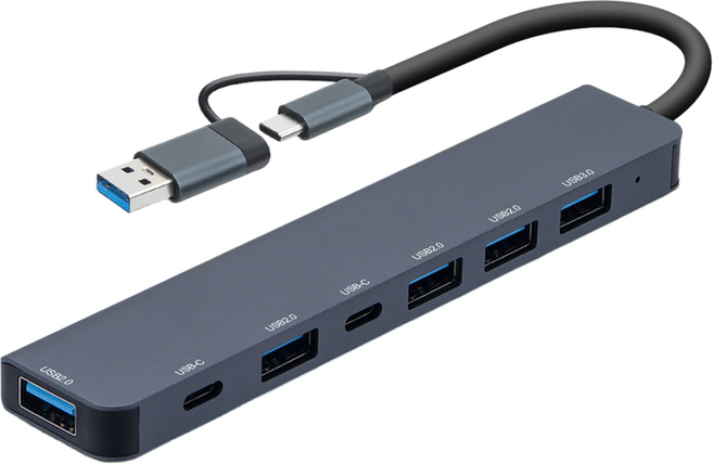 7NC 멀티 허브 포트 USB 커넥터 C타입 노트북 연결 확장 컴퓨터 분배기 NCH-702