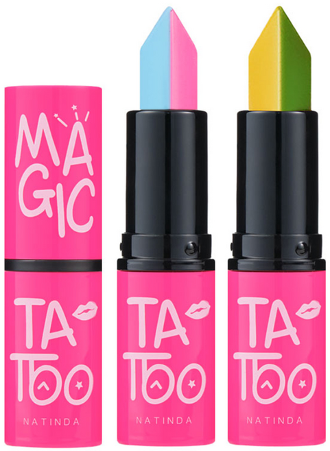 나틴다 매직 타투 립스틱, 2개, 트윈롤리팝, 트윈스윗팝