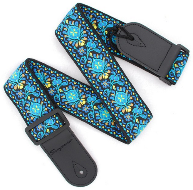 슈페라 기타 스트랩 멜빵 자카드 베이스 일렉기타, 2523BL, 1개