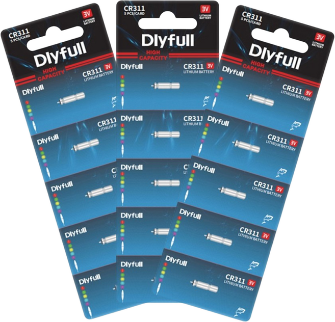 Dlyfull 전자찌 전자케미 배터리 CR311 CR425 CR322 CR435 구멍찌 어신기 밧데리, 50개
