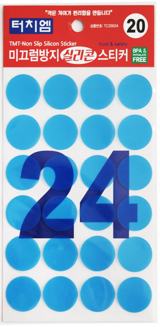터치엠 미끄럼방지 실리콘 스티커 24p, 1개, 투명