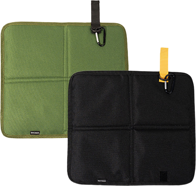 에이스스페이드 1+1 퀵폴딩 시트 초경량 등산 캠핑 휴대용 접이식방석, 카키+블랙