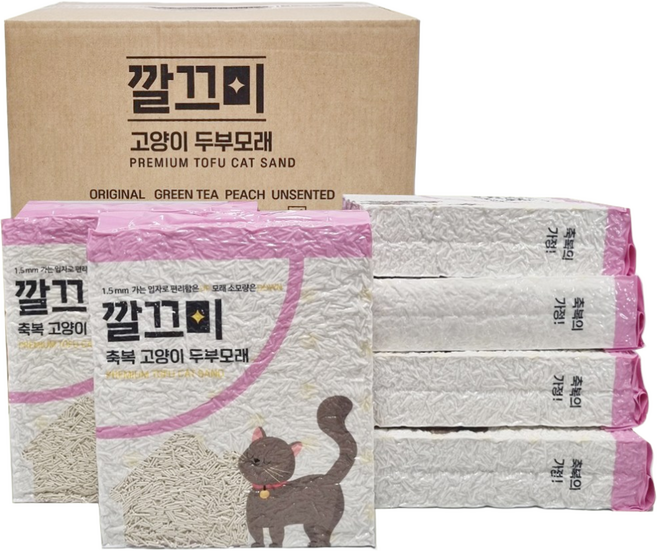 고양이두부모래 1.5mm 극세사입자, 8L, 6개, 복숭아향