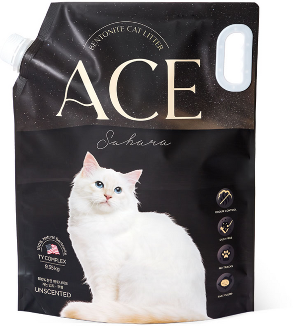 에이스벤토나이트 사하라 가는입자 프리미엄 고양이 모래, 9.35kg, 2개, 무향