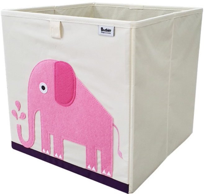 버드시아 패브릭 정사각 수납 정리함, 코끼리, 1개
