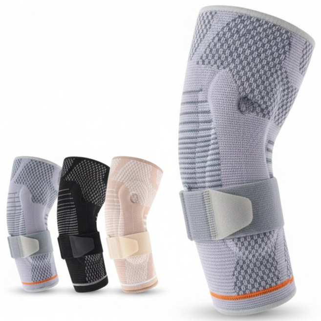 신체보호연구소 2중 실리콘 패드 팔꿈치 보호대 (고정 스트랩 기능), 블루 그레이, 1개