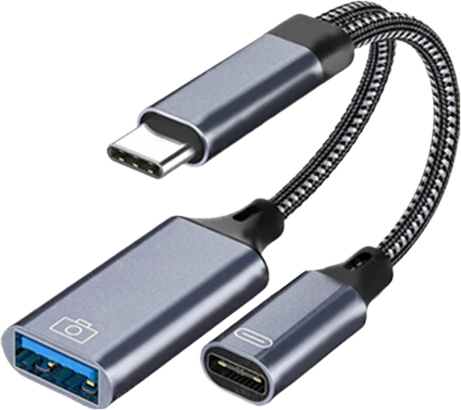 (쿠오) 휴대폰 태블릿 C TO C타입 충전 + USB OTG 변환젠더 케이블 CUO-C-1, 1개, (쿠오) C-CUO 변환 케이블, 13.5cm