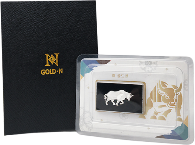 골드앤 황소 디자인 실버바 3.75g [1+1][2개 구성개별포장]