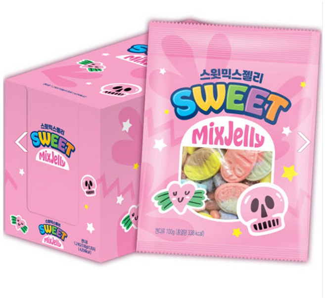 더스위트 스윗믹스젤리 유튜브 틱톡 편의점간식, 12개, 100g