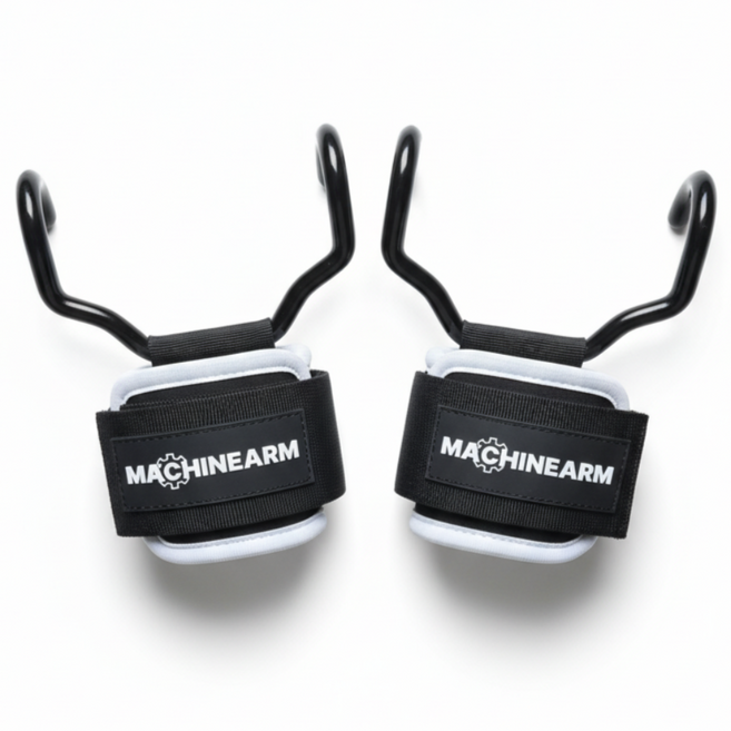 머신암 헬스스트랩 손목 아대 철봉 턱걸이 스트랩 헬스 장갑 풀업 그립, 블랙, 1세트
