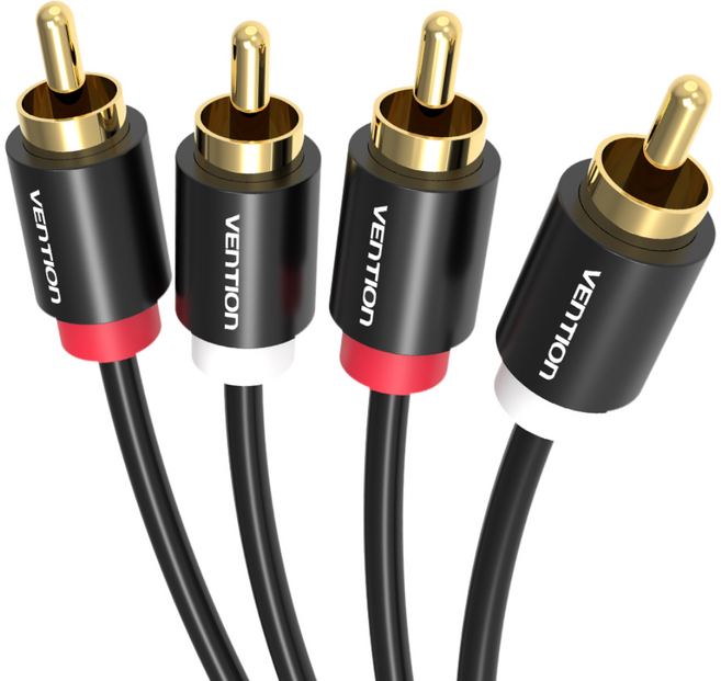 벤션 2RCA to 2RCA Audio 케이블 블랙 1m, VAB-R06, 1개