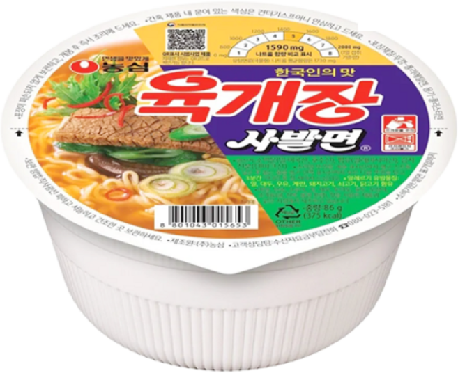 농심 육개장 사발면 86g, 2개