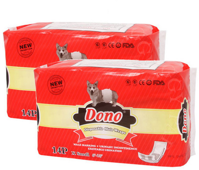 DONO 수컷강아지 매너패드, 초소형, 14개입, 2개