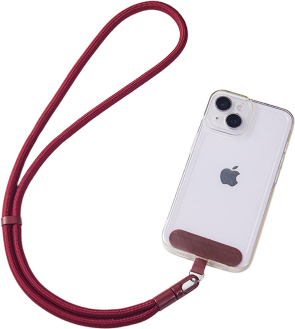 생활연구소 핸드폰 목걸이 스트랩 도난 방지 M, 1개, 버건디