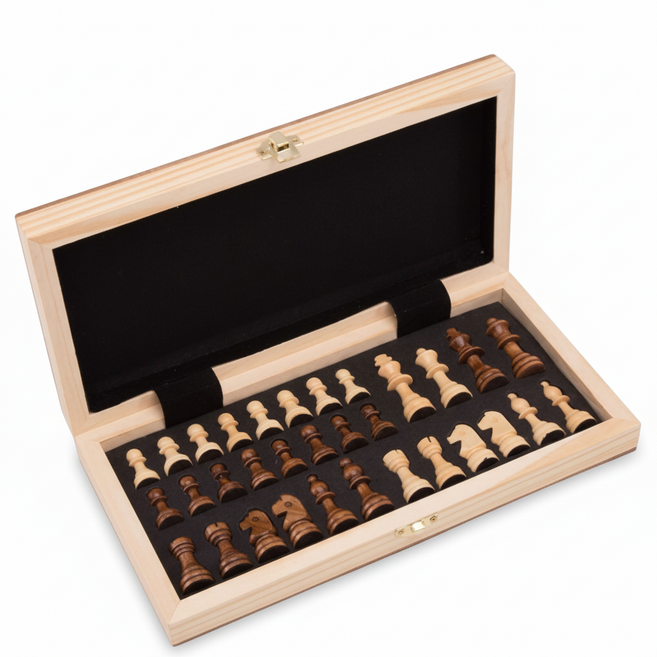 라두나 원목 자석 체스게임 고급형 30 x 30 cm, 나무색상, 1개