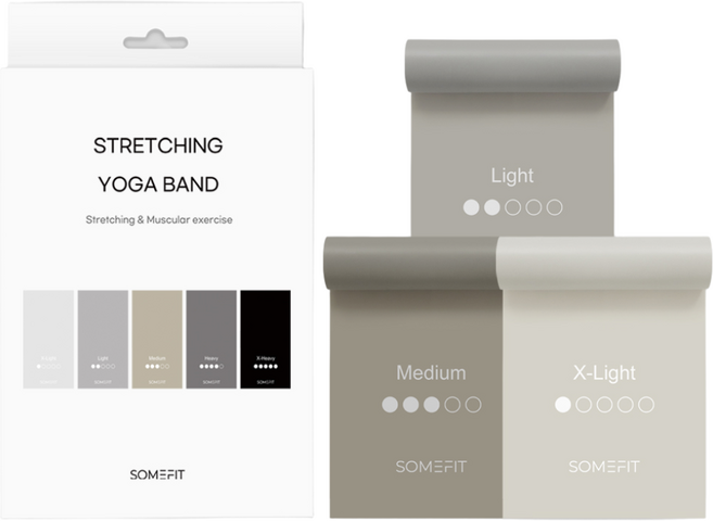 썸피트 스트레칭 요가밴드 1.5M 3종, 1-3단계 세트, 1개