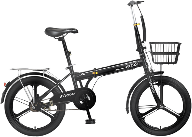 모던벨로 세련된 감성 미니벨로 20인치 접이식 자전거 7단변속 삼각휠 성인용 초보, 1세트, 145cm, 블랙