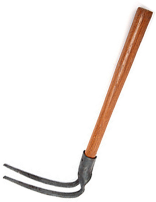 외발 손괭이(약초캐기 곡괭이 쇠스랑 레기 원예 고구마캐기 잡초제거), 02.두발 손괭이+나무자루, 1개