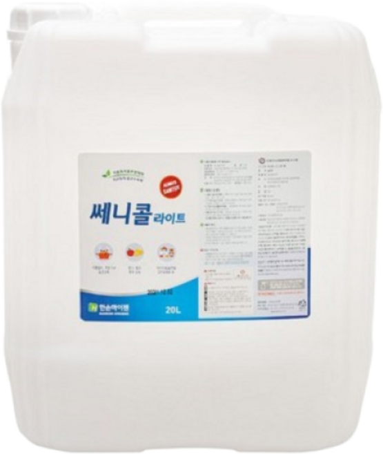 (주)한손하이젠 쎄니콜 라이트 살균소독제 450ml 인체무해 발효알콜, 20L, 1개
