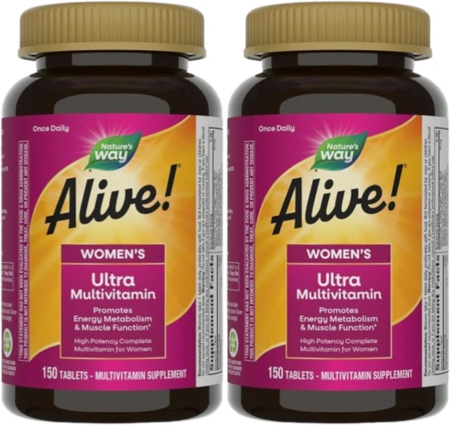 네이처스웨이 얼라이브 여성용 울트라 멀티비타민 태블릿 150정 2개 - 쿠팡