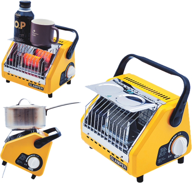 신화버너 캠핑용 가스히터 가스난로 | 휴대용 낚시 야외용 겸용 버너 미니 부탄가스, 2번, 1개